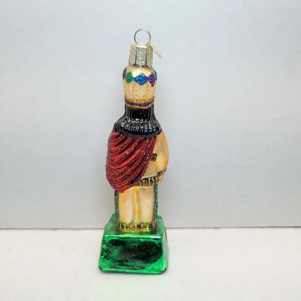 Old World Christmas Glass Ornaments Cigar Store Indian & Sailor Bear Lot of 2